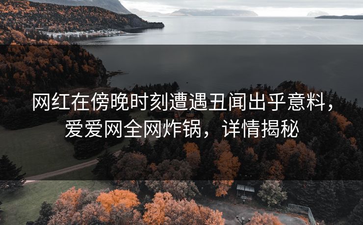 网红在傍晚时刻遭遇丑闻出乎意料，爱爱网全网炸锅，详情揭秘