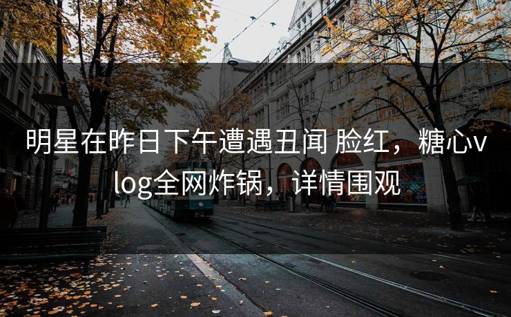 明星在昨日下午遭遇丑闻 脸红,糖心vlog全网炸锅,详情围观